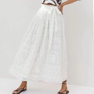 Forever That Girl Women's 2 XS 100% Cotton Lace Lined Broom Skirt Boho Crochet